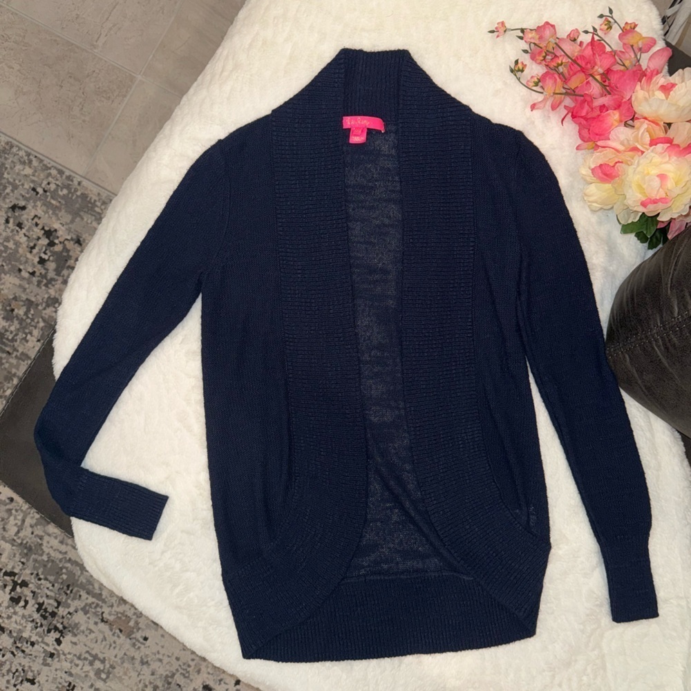 Lilly Pulitzer Navy Cardigan Sweater Size XXS